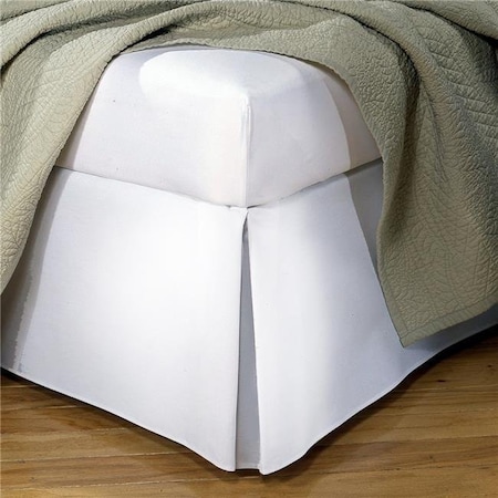 Belles & Whistles LEV23614WHIT04 14 In. Tailored White Bed Skirt With Pleats; White - King Size